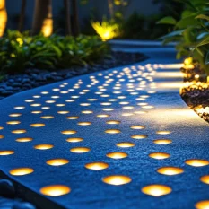 illuminated-pathway-with-round-cutouts-concrete